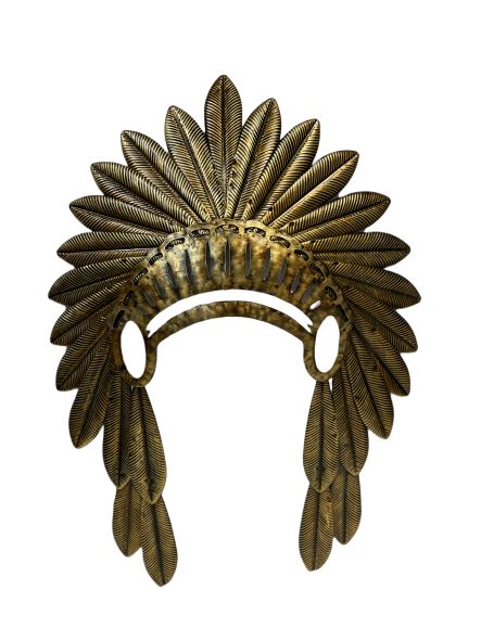 14153 Feather Headdress Brass - A&B Wholesale Market Inc