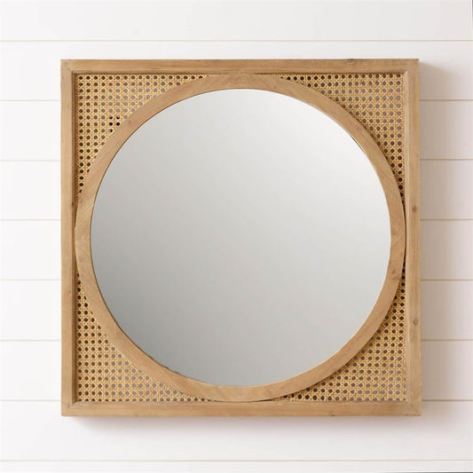 8WH954 Caning Framed Mirror - A&B Wholesale Market Inc