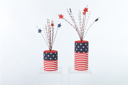 E24637 Large Floral Red/White/Blue Firework Premade - A&B Wholesale Market Inc