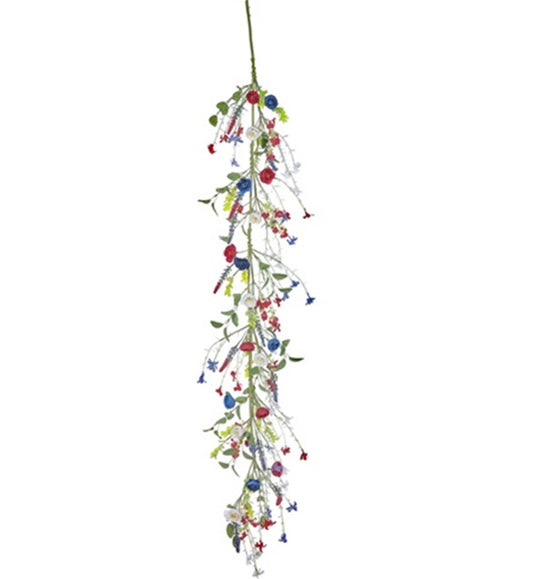F24049 Floral Red/White/Blue Wildflower Garland - A&B Wholesale Market Inc