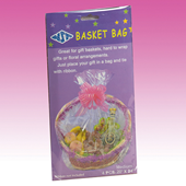 1252-Clear Medium Basket Bags 4 Pcs - A&B Wholesale Market Inc