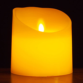 5965-Ivory 4"X4" Wax Swinging Candle - A&B Wholesale Market Inc