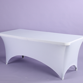 4209-WHITE 8' Rectangular Table Cover - A&B Wholesale Market Inc