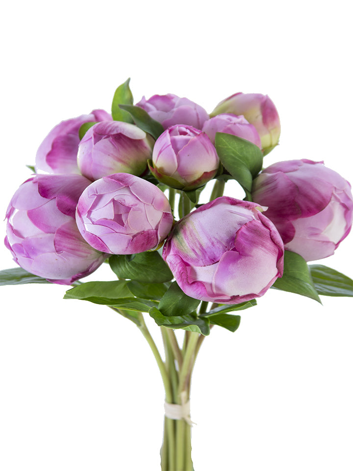 2253003LV 12" PEONY BUD BUNDLE X10 FRESH TOUCH- LAVENDER