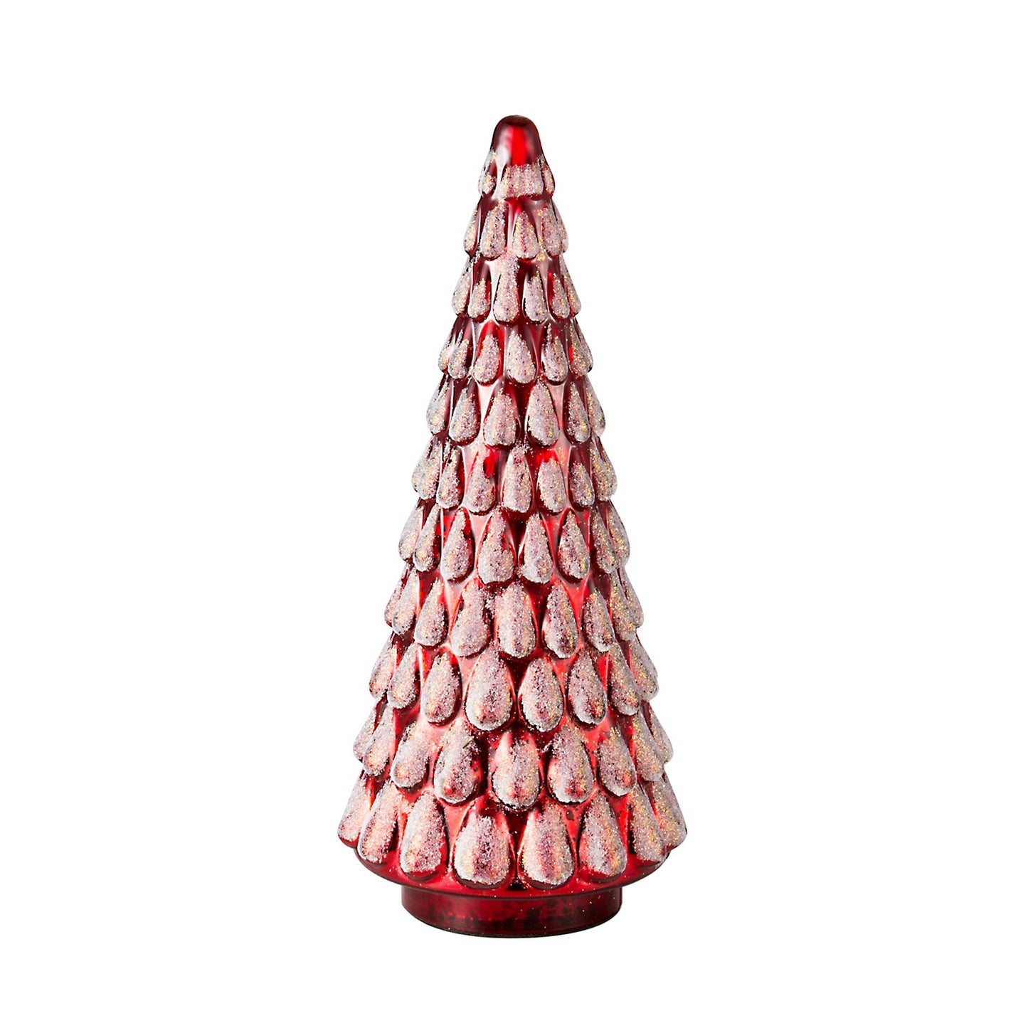 39245 Red/White Glass CHRISTMAS TREE