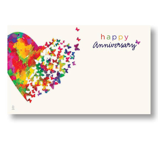 03866  ENCLOSURE CARD ANNIVERSARY HEART AFLUTTER 50/PK