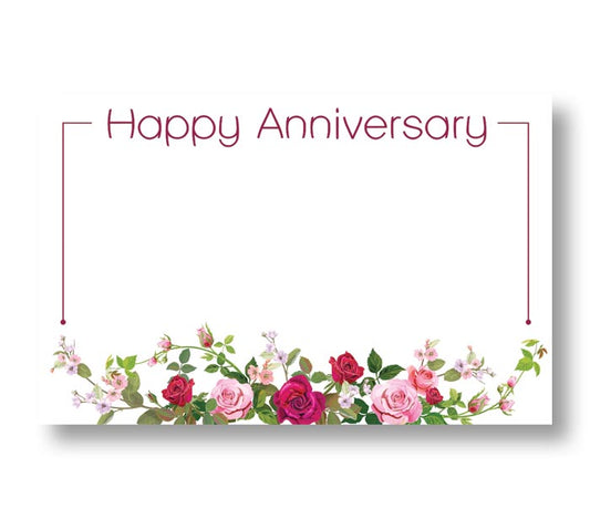 08622 ENCLOSURE CARD ANNIVERSARY SPRING ROSES 50/PK