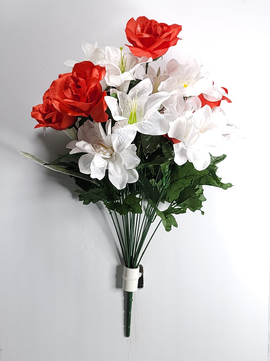 56904 Red/White Rose Dahlia Mix Bush x18