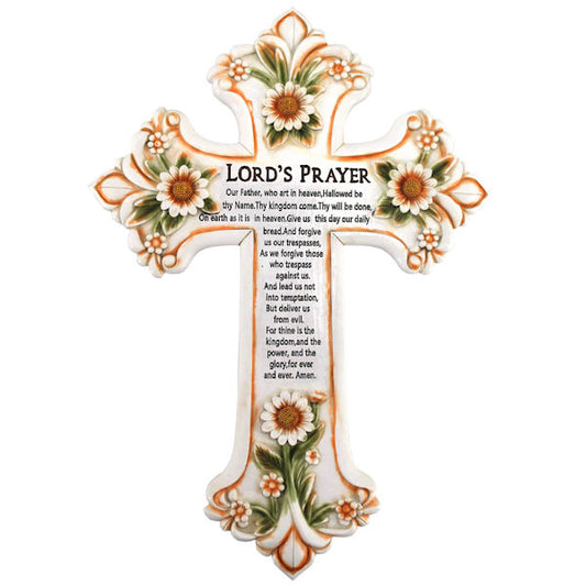 14861 CROSS FLOWER LORD'S PRAYER 8.5"X0.5"X12"