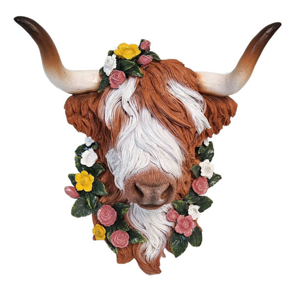 15665 HIGHLAND COW W/FLOWER BUST