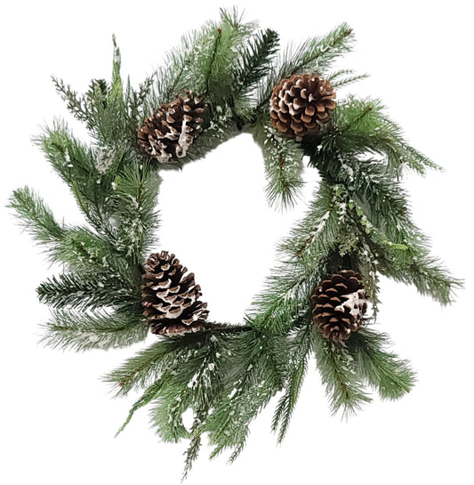 39972  24"  MIXED PINE & PINCONE WREATH