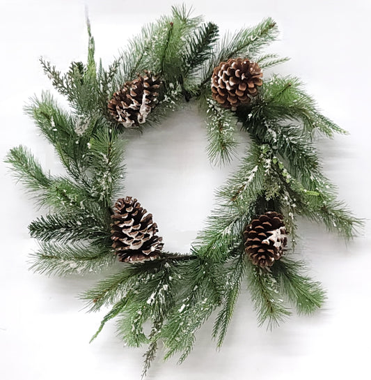 39972  24"  MIXED PINE & PINCONE WREATH