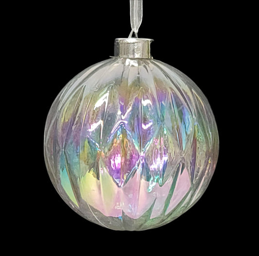 84634  XMAS BALL ORNAMENT 12CM IRIDESCENT