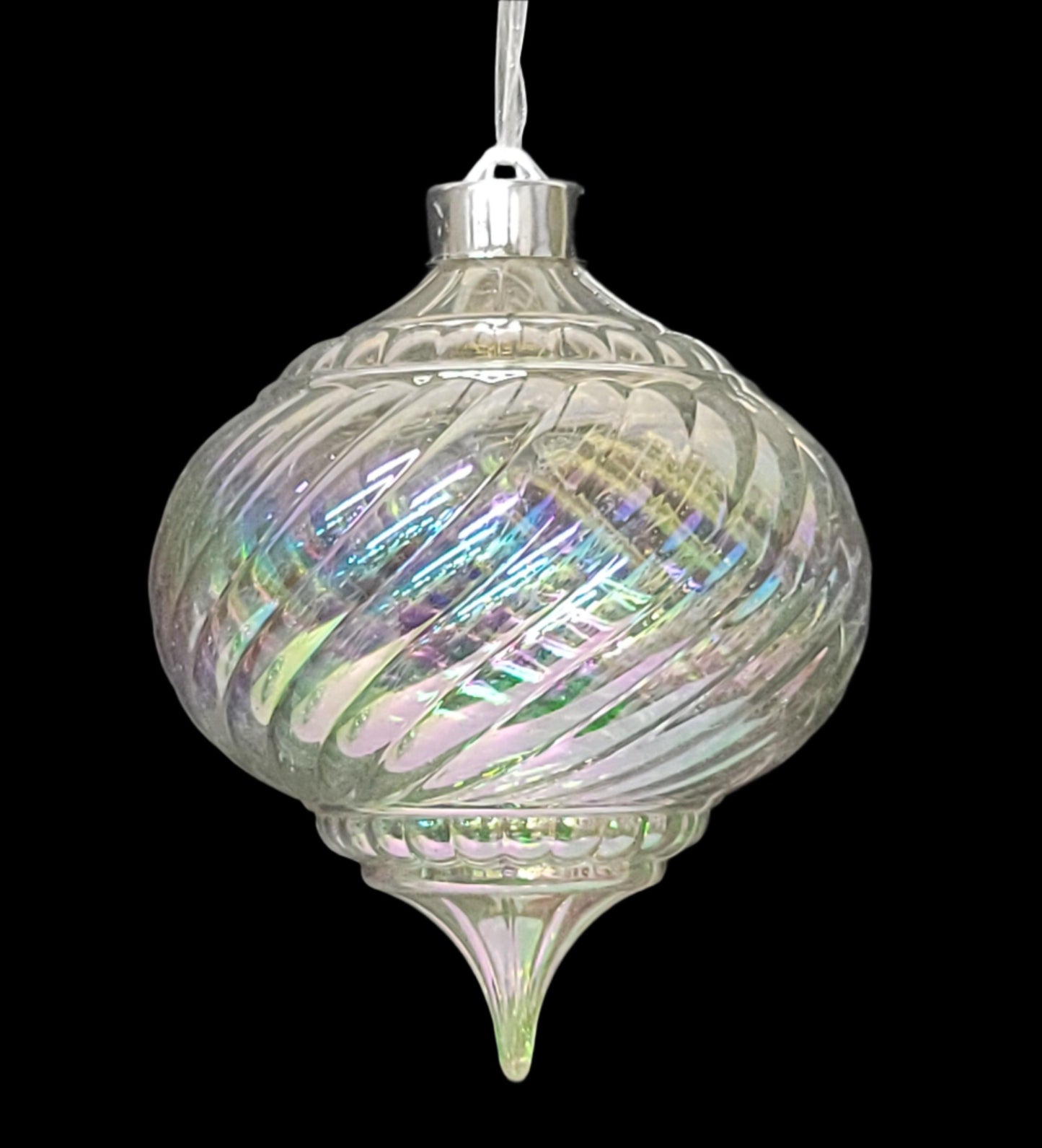 84641  XMAS OVAL ORNAMENT 12CM IRRIDESENT