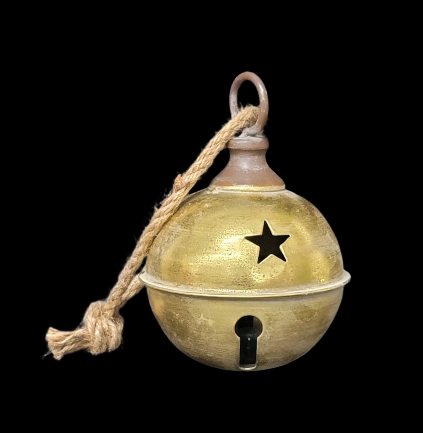 X22102  XSmall Metal Bronze Star Bell Hang