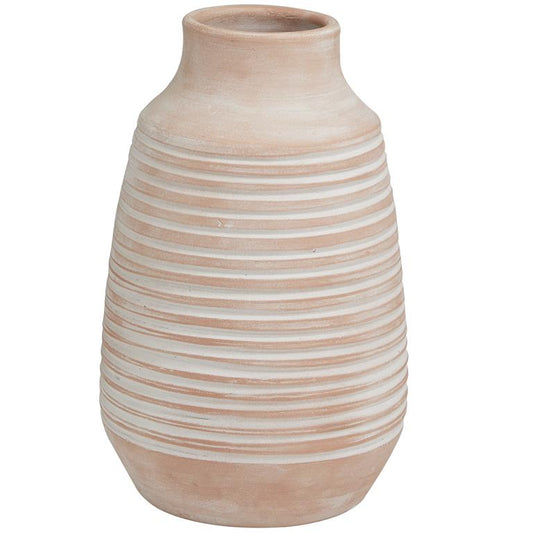 27033 Terracotta Ribbed Vase - A&B Wholesale Market Inc