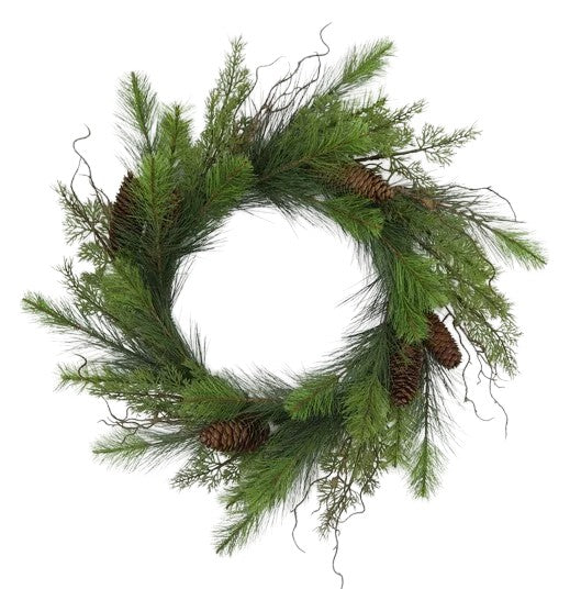 38242   24" MIX PINE & CEDAR WREATH