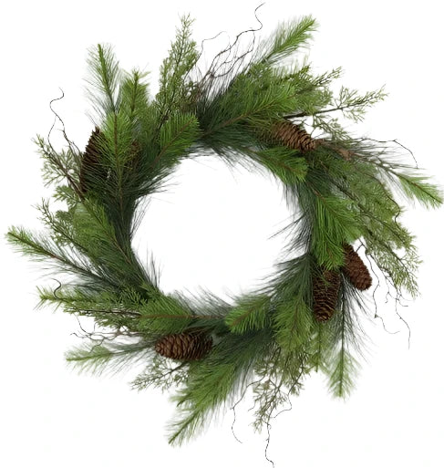 38242   24" MIX PINE & CEDAR WREATH