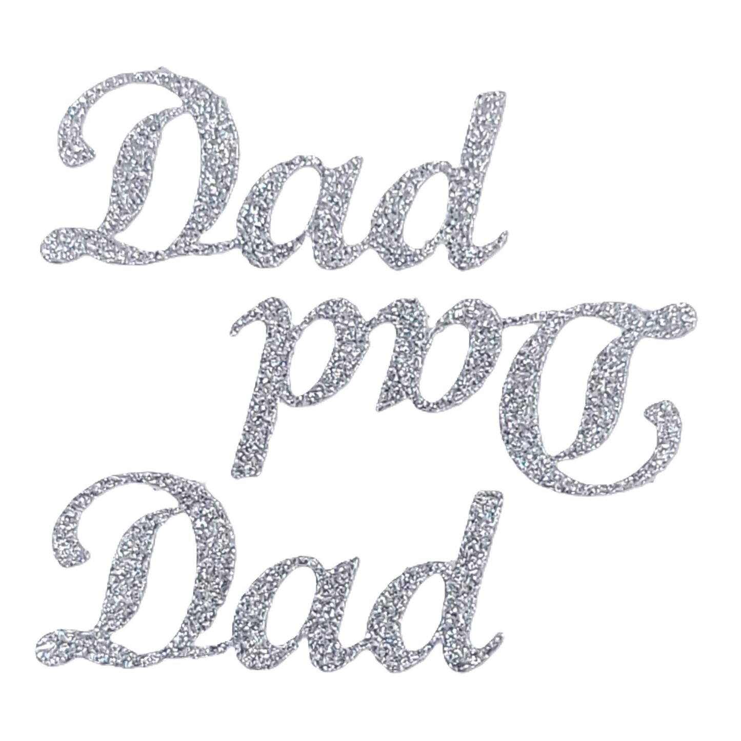 415886 DAD- SILVER GLITTER STICKER