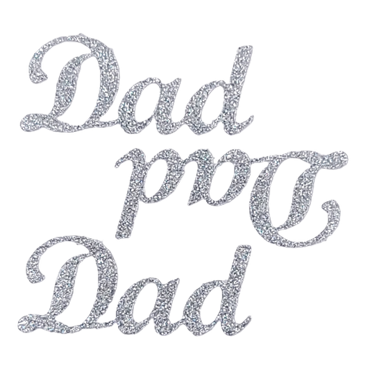 415886 DAD- SILVER GLITTER STICKER