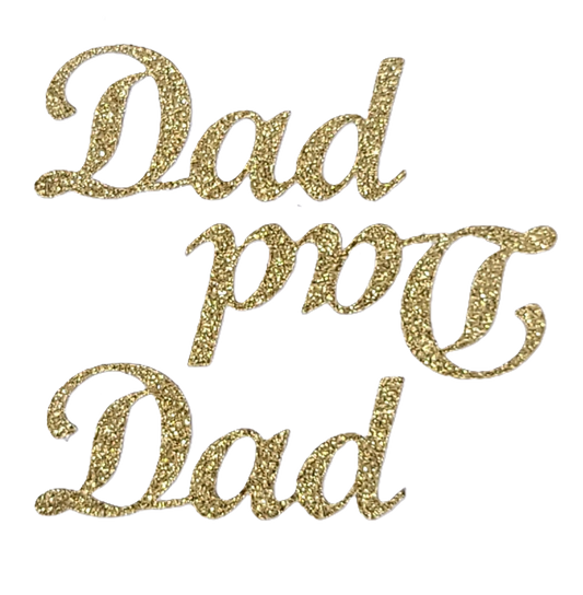 415887 DAD- SOLF GOLD GLITTER STICKER