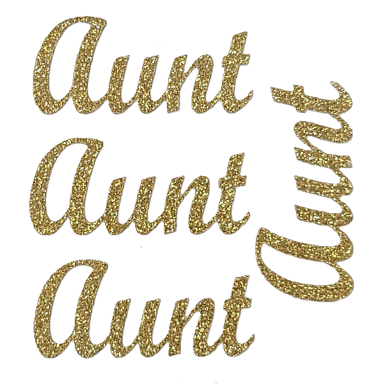 415935  AUNT- SOFT GOLD GLITTER STICKER