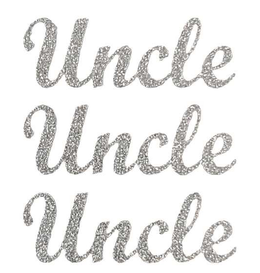 415940  UNCLE- SILVER GLITTER STICKER