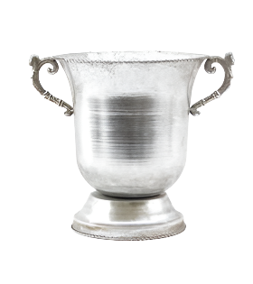 43107S  TALL URN W/SIDE HANDLE- SILVER