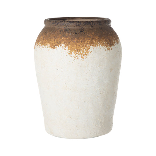 460181  White and Brown Ceramic Vase