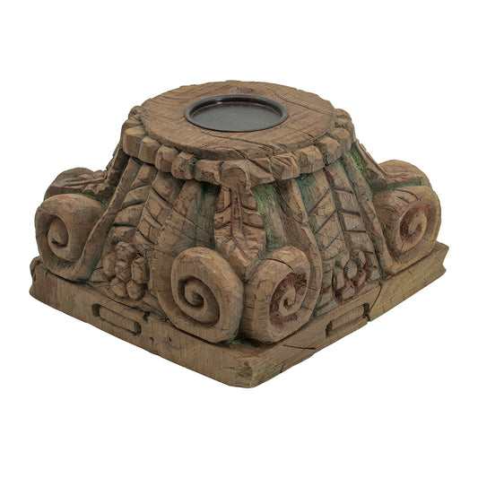 48555 Antique Carved Pillar Candle Stand - A&B Wholesale Market Inc
