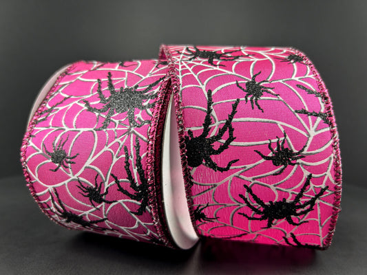 51412-40-28  FUCHSIA STN/WHT WEBS-BLK SPIDERS