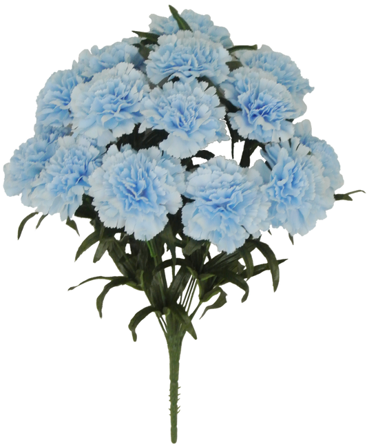 56996-LT.BL 18" Carnation Bush X14 - A&B Wholesale Market Inc