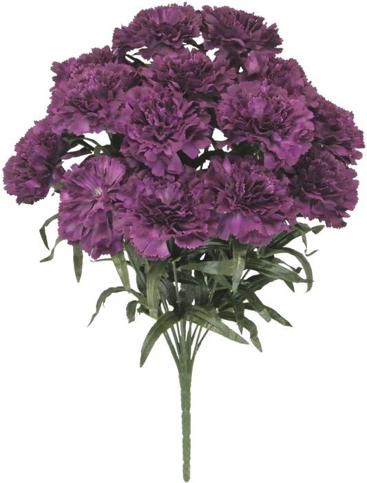 56996-PU 18" CARNATION BUSH X14 - A&B Wholesale Market Inc