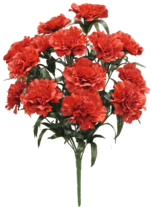 56996-RD 18" CARNATION BUSH X14 - A&B Wholesale Market Inc