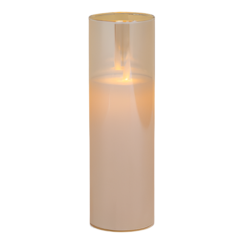 5856-AMBER 2"Dx7"H AMBER LED GLASS CANDLES