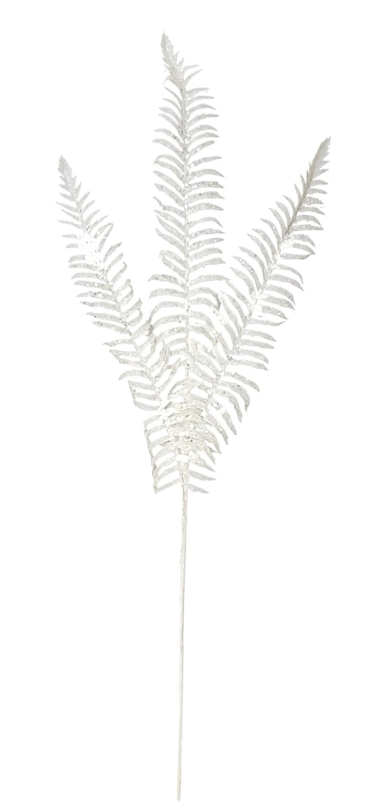 60156  XMAS LONG FERN SPRAY- WHITE