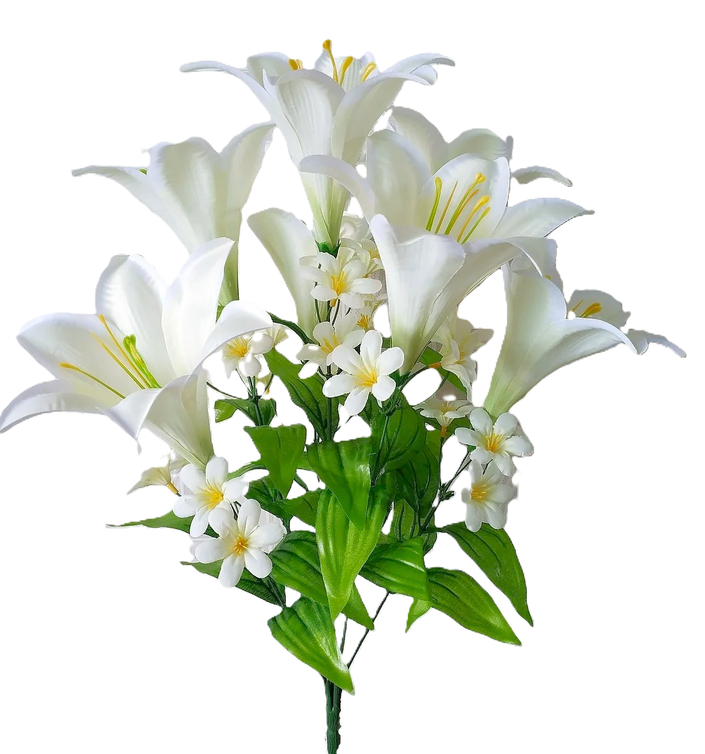 76681 Large Trumpet Lily Bush x7 CREAM