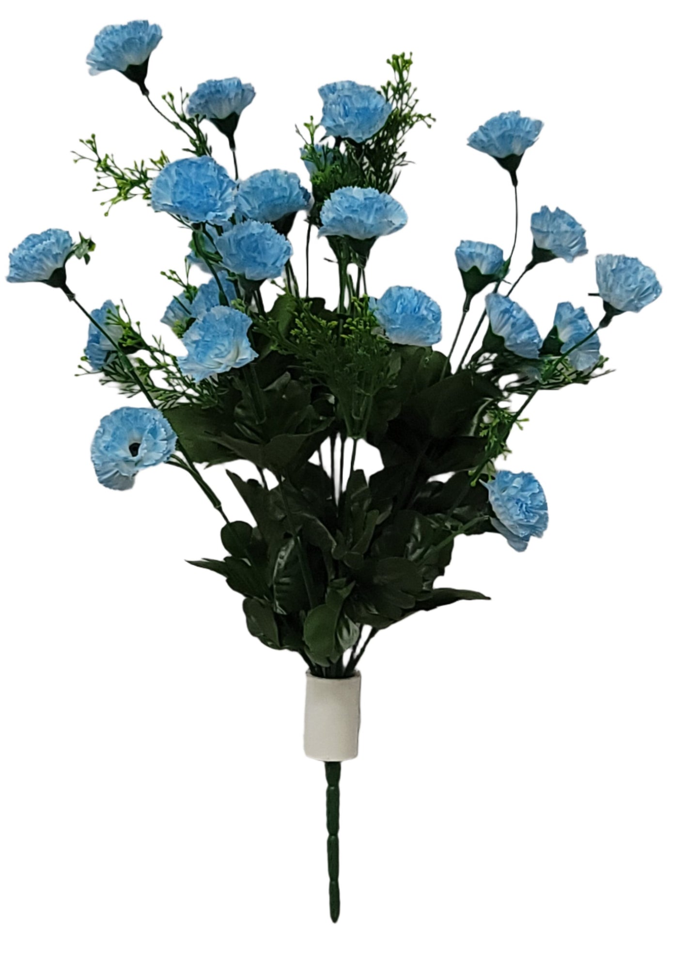 76765 MINI CARNATION BUSH X12 LT. BLUE