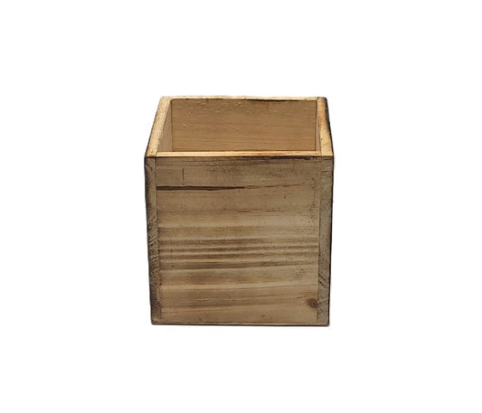 7943BR Brown Wood Cube Small