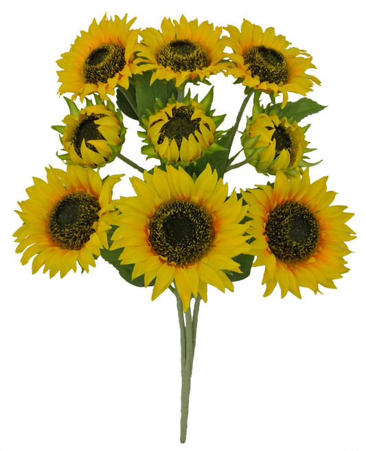 80098-YEL 21" Sunflower Bush X9 - A&B Wholesale Market Inc