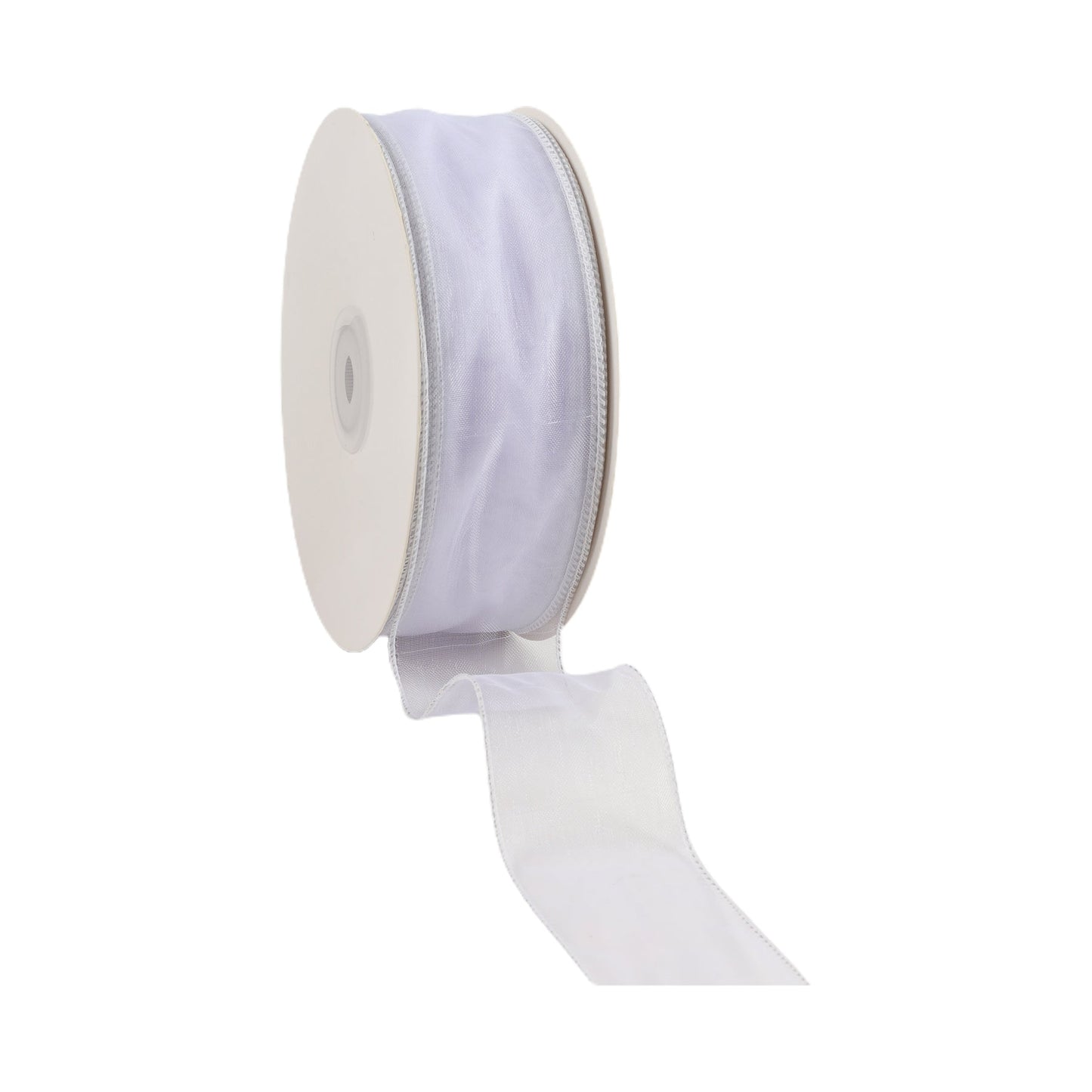 8011W-029-38I  1 1/2" WIRED SHEER RIBBON|WHITE 50YDS