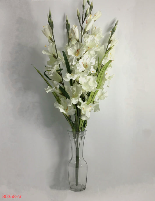 80358-CR   30" GLADIOLUS BUSH X5- CREAM