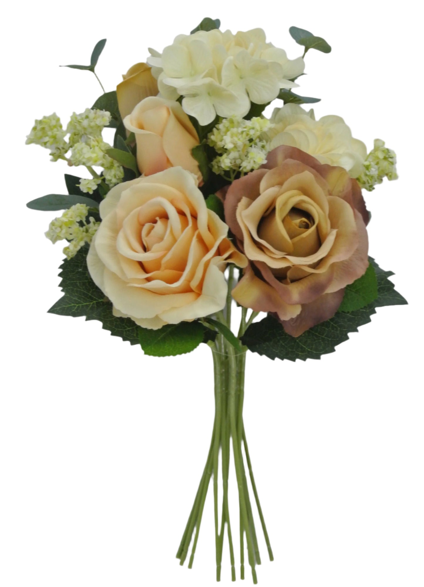 81959-BEBRN 17" HYDRANGEA ROSE BUNDLE