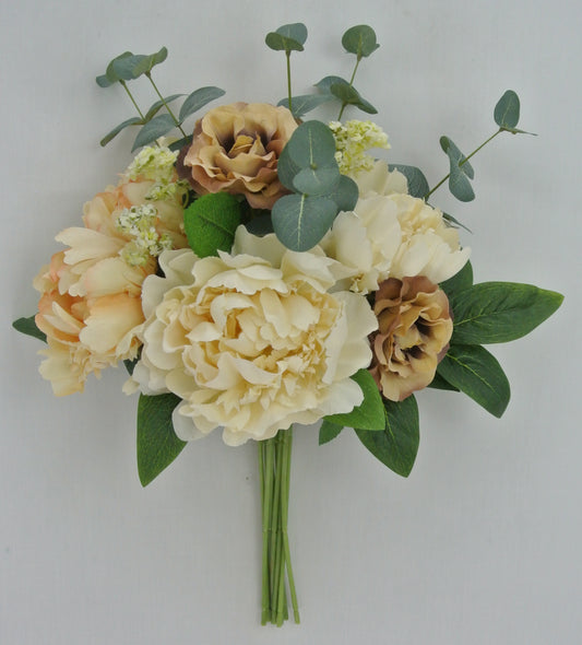 81960-BEBRN 16" PEONY ROSE BUNDLE X12