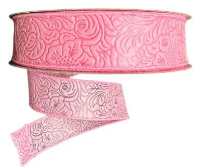 984209-03C | 1.5" | PINK | FLOWER EMBOSSED | WATER RESISTANT | 50YD