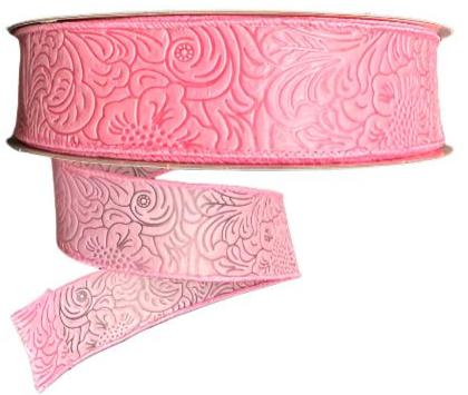 984240-03C  | 2.5" | PINK | FLOWER EMBOSSED | WATER RESISTANT | 50YD