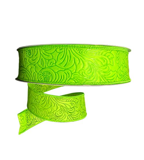 984240-09C LIME FLOWER EMBOSSED 2.5"X50Y