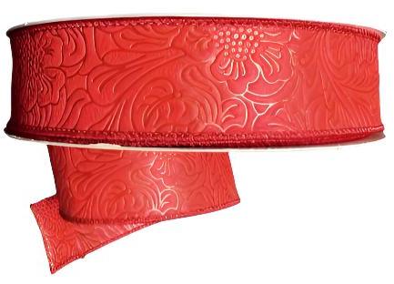 984240-12C  | 2.5" | RED | FLOWER EMBOSSED | WATER RESISTANT | 50YD