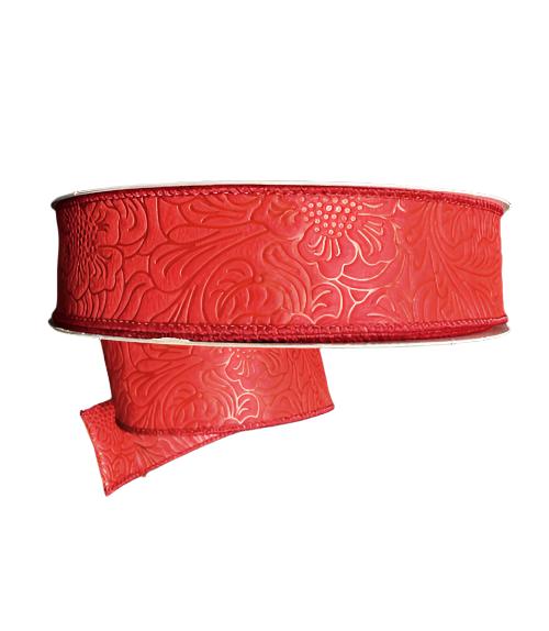 984240-12C RED FLOWER EMBOSSED 2.5"X50Y