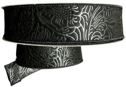 984240-21C  | 2.5" | BLACK | FLOWER EMBOSSED | WATER RESISTANT | 50YD